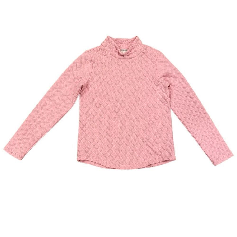J Crew Factory Crewcuts Girls Quilted Long Sleeve Pullover Top XL 12-14 Pink